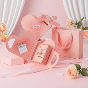 Qixi Valentine's Day Heart-Shaped Handheld Romantic Jewelry Gift Box for Couples Creative Souvenir Box Wholesale Girlfriend