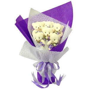 Wholesale Mini Rose Teddy Bear Bouquet Flower Lovey Teddy Bear For Valentines/mother Day Gift