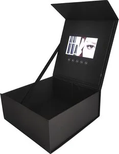 Christmas Video Brochure Greeting Gift Box 4.5 Inch IPS Screen Magnetic Cover, Mother's Day, Wedding, Bridesmaid, Birthday-black
