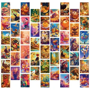 50 Thanksgiving Greeting Cards Autumn Pumpkin Turkey Family Party Celebration Wall Decor Made in China No Logo Printing