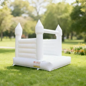 White Jumping Castle 3x3m Inflatable Kid Bouncy Castle All White Mini Bounce House For Wedding