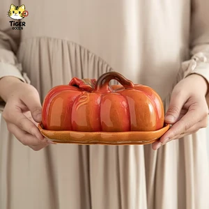 Ceramic Pumpkin Serving Dish Cute Design Heat Resistant Disposable Bowls for Thanksgiving Table Holiday Party Decor Gift