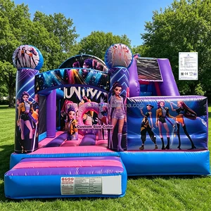 Kids Toddler Commercial Inflatable Bouncer Outdoor K-PoP Demon Hunters Jumping Bouncy Castle Slide Combo Inflatable Bounce House