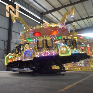 Nova Rides Rides At Fairs Theme Park Manufacturer Flying Turntable Ride Hully-Gully Golden UFO Amusement Park Carnival Ride