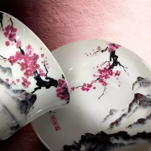 New Product Custom Logo Retro Style Ceramic Tea Cup Gift Set with Water Transfer Printing Competitive Price Sakura Floral Design