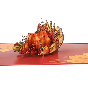 New Arrival Happy Thanksgiving 3D Cards 3D Greeting Card 3D Happy Thanksgiving Pop up Card Includes Envelope and Note for Family