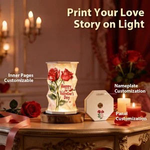 Wholesale Unique Folding Design Luxury Table Lamp LED Night Light for Valentine's Day Corporate Gift Set