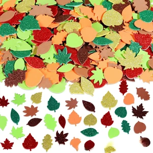 Thanksgiving Autumn Leaves Garnish Gold Powder Craft Kit Foam Maple Leaf Children DIY Autumn Seasonal Party Decoration Festive
