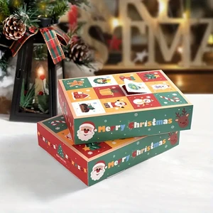 Customized Advent Calendar Gift Box Recyclable Printed Mystery Box Holiday Christmas Gifts Featuring Chocolate Candy Small Toys