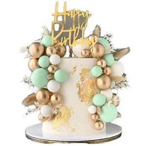 50P Happy Birthday Bohemian Theme Plastic Letterpress Wedding Cake Decorating Supplies for Adult Birthday Parties