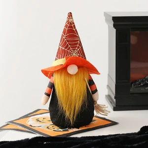 For Home New Products Party Halloween Decorations Pumpkin Faceless Forest Elderly Witch Doll Ornaments Silk Cloth