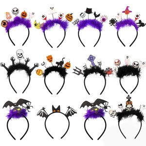 's new Halloween party decoration items photo props bat cat pumpkin headband