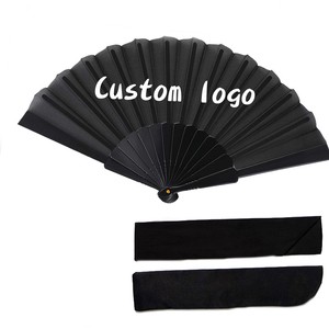 Hot Sale Custom Logo Folding Hand Fans 13 Inch Large Folding Bamboo Hand Fan For Wedding