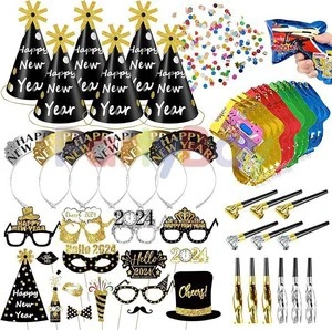 LaiPai Cross-Border Happy New Year 2024 Winter Party Cone Hat Headwear Glasses Dragon Horn Gift for Children and Adults
