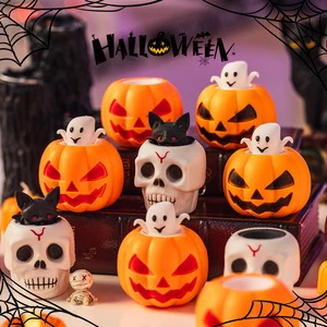 Halloween Squeeze Squishy Toy Set Pumpkin Skull Ghost Black Cat Mummy Pop Out Stress Relief Fidget Toys for Kids Toy
