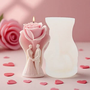 Rose For Oath Food Grade Silicone Aromatherapy Candle Mold DIY Valentine's Day Wedding Gift Ornaments Abrasives