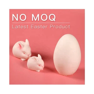 Latest Eco-Friendly Silicone Easter Bunny Mold Set with Opp Bag Packaging Pink Color NO MOQ