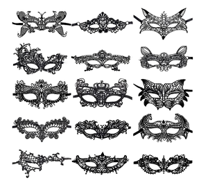 Masquerade Venetian Lace Woman Eyemask Halloween Sexy Carnival Fancy Dress for Ball Black Flexible Party Costume