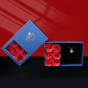 Romantic Valentine's Day Gift Soap Flowers Valentines Day Jewelry Gift Box Rose Jewelry Box Mother's Day Gift