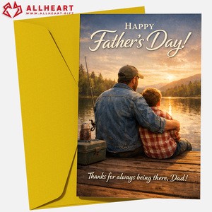 Personalized Fathers Day Cards 5x7 Inch I Love You Dad Card Digital Printed Low MOQ with Envelope and Sticker