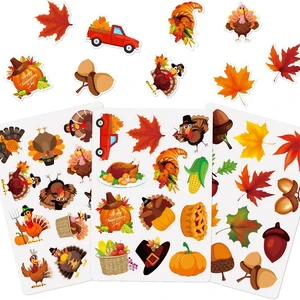 Hot Sale Thanksgiving Fall Autumn Party Decoration Sets Includes Maple Leaves and Acorn Stickers for Festive Home Decor