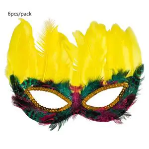 Funny Costume Cosplay Venetian Mardi Gras Carnival Masquerade Cheaper Feather Party Mask for Party Holiday Supply Xmas Decor
