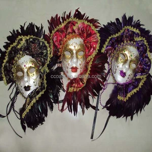 Venetian Female Mask Full Face Jester Mask Mardi Gras Venetian Halloween Ball Masquerade Mask