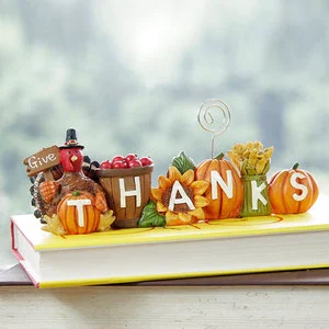 Thanksgiving Harvest Festival Givethanks English Letter Business Card Holder Ornament Autumn Decoration Scarecrow