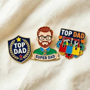Fast Delivery Custom Enamel Pin Set Top Dad Super Dad Metal Crafts Metal Pin for Father's Day Decoration & Souvenir