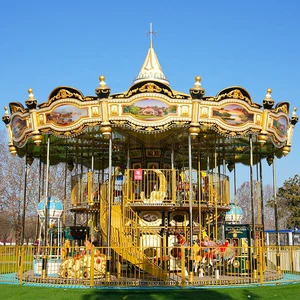 Luna Park Theme Amusement Park Carnival Rides Funny Kids Rides Double Decker Merry Go Round Electric Carousel For Sale