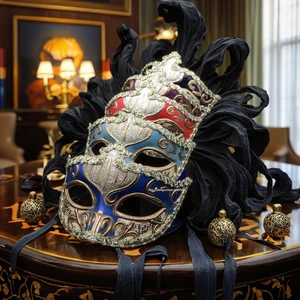 High-End Handmade Little Beauty Venice Ball Mask Thickened Masquerade Mask Factory Wholesale Made of Plastic
