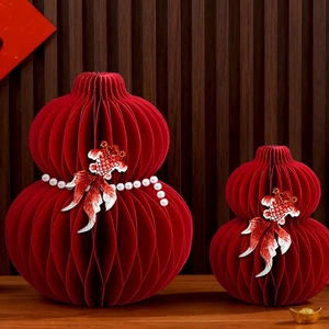 I1088 New Year Decoration Ornaments 2026 Year of the Horse New Spring Festival Large Gourd Paper Decoration