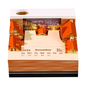 3D Layered Paper Architecture Calendar European City Venice Rialto Bridge 3D Model Paper Craft