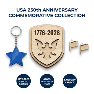 USA 250th Anniversary Commemorative Gift Set | 1776-2026 Patriotic Souvenir | 3mm Plywood Wall Decor UV Printing | Bulk 2026 For
