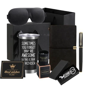 2025 International Men's Day Gift Set Black 20 oz Tumbler Notebook Pen Gift Set for Father's Day Men Birthdays Gift Set
