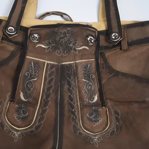 Wholesale Best Supplier Lightweight Men Bavarian Style 100% Genuine Leather Made Adult Size Authentic German Lederhosen Men