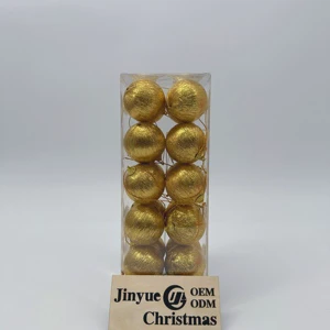 [Shatterproof] Plastic Christmas Balls Luxury Embroidered Texture Xmas Tree Ornaments for Outdoor Indoor Holiday Decor