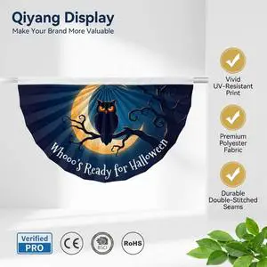 Half Circle Flag 45X90CM Folded Durable And Cheap Festive Pleated Flags For Display In Halloween Day Of The Dead