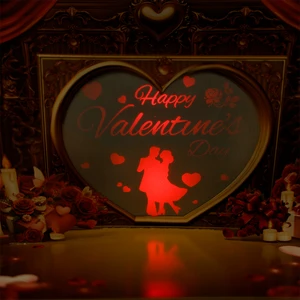 Handmade Creative -Up 3D Valentine's Day & Wedding Card Factory Custom With Lights Paper Greeting Gift Projection Modern