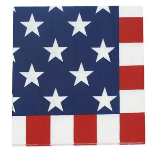 Star Printed Stripe Color Paper Napkins for Easter and Christmas