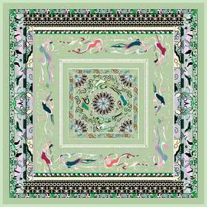 Hot Selling Luxury 100% Mulberry Silk Square Scarf Chinese Style Printed Elegant Headscarf Fashion Accessory Gift for Women