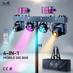 Portable RGBW Disco Lighting Equipment For DJ Parties Gig LED Bar Pro Move System With 300W Power Stage DJ Lights Stand