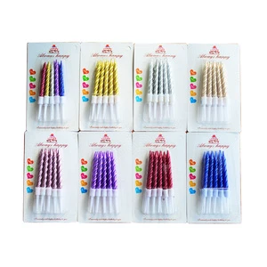 Factory Direct Supply Colorful 5pcs Children's Happy Birthday Party Cake Decoration Spiral Candles Wholesale Used Topper