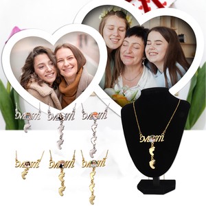 Mother's Day Gift Jewelry Necklace Mom Pendant Creative Gifts Sublimation Mother's Day Footprint Necklace