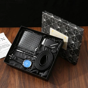 Light Luxury Business Gift Set for Father's Day-Cross-border Tiandi Quartz Watch Leather Belt & Wallet Set (Model M2897)