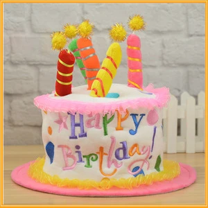 Cute Adult Birthday Cake Hat with Tassel Photo Props for Celebrations