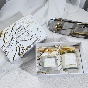 Customized Logo Valentine's Corporate Gift Set Promotional Aromatherapy Candle Gift Box Set for Wedding Guests Gift Sets