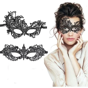 Black Queen Lace Mask Embroidery Appliques Party Carnival Mask Woman Wedding Halloween Masquerade Mask