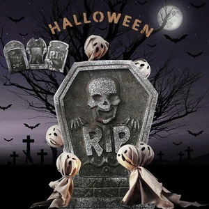 Halloween Merchandise Foam Tombstone Halloween Party Backdrop Decoration Skeleton Pattern Wholesale