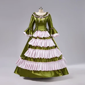 QQWZ771 17th century Antique Costumes Rococo Masquerade Ball Dresses Marie Antoinette Gown Carnivale Venetian Dress
